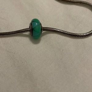 Beautiful green and blue glass Pandora Charm